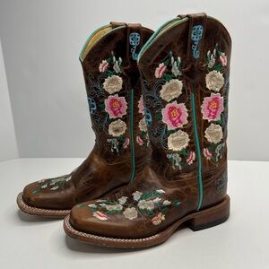 Macie Bean Little Girls' Honey Bunch Western Boot - Square Toe size 1 Youth kids